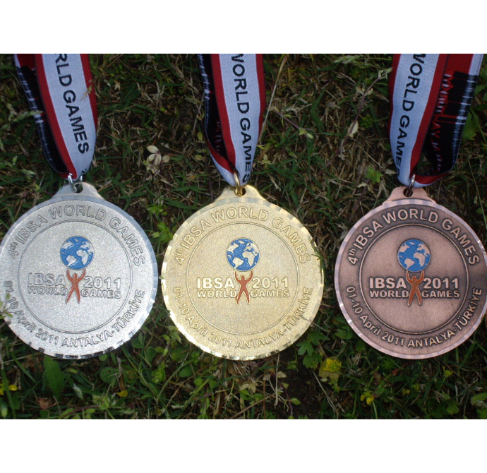 Antalya 2011 IBSA World Games - Three medals front view
