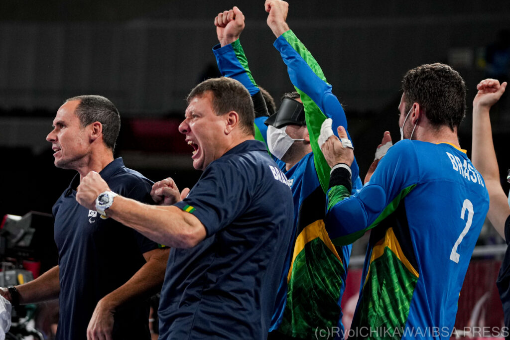 Brazil celebrate their semi-final win at Tokyo 2020