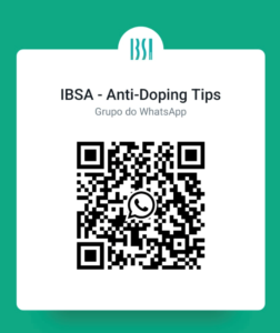 A QR code for the IBSA Anti-Doping Whatsapp group